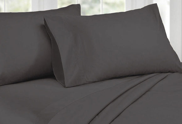 Luxton Queen Size 1000TC Cotton Rich Sheet Set (Charcoal Color)