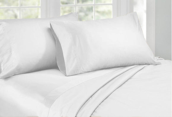 Luxton Queen Size 1000TC Cotton Rich Sheet Set (White Color)