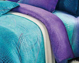 Queen Size Turquoise Aqua and Purple Quilt Cover Set(3PCS)