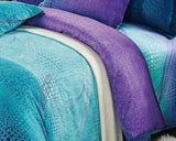 Luxton Super King Size Turquoise Aqua and Purple Quilt Cover Set(3PCS)