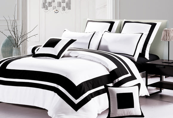 Super King Size Black and White Quilt Cover Set (3PCS)