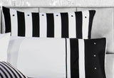 King Size Black White Striped Quilt Cover Set(3PCS)