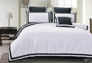 Luxton King Size Charcoal and White Square Patter Quilt Cover Set (3PCS)