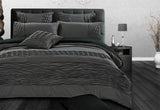 Queen Size Stone Grey Pintucking Quilt Cover Set (3PCS)