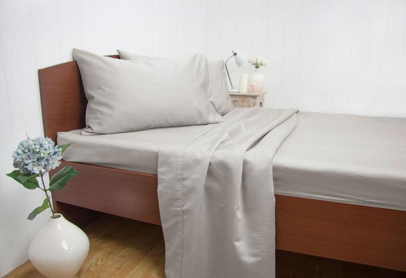 Luxton Queen Size 1500TC Cotton Rich Sheet Set (Silver Color)