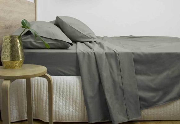 Luxton Super King Size 3000TC Cotton Rich Sheet Set (Charcoal Color)