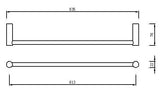 Single Towel Rail - 635mm