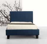 Single PU Leather Bed Frame Blue