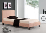 Single PU Leather Bed Frame Pink