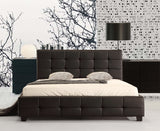 Queen PU Leather Deluxe Bed Frame Black