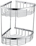 2-Tier Corner Bathroom Basket Shelf Rail Rack