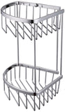 2-Tier Corner Bathroom Basket Shelf Rail Rack