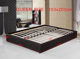 PU Leather Queen Bed Ensemble Frame