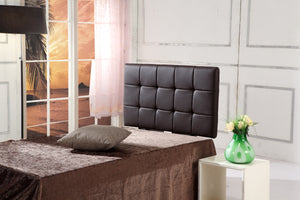 PU Leather Single Bed Deluxe Headboard Bedhead - Brown