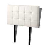 PU Leather Single Bed Deluxe Headboard Bedhead - White