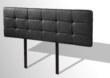 PU Leather Double Bed Deluxe Headboard Bedhead - Black