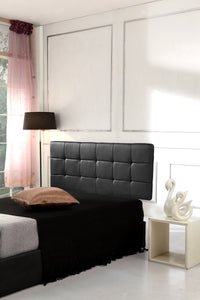 PU Leather Queen Bed Deluxe Headboard Bedhead - Black