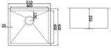 Stainless Steel Sink - 510x450mm