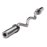 Chrome Olympic Curl Bar Barbell Heavy Duty EZ with Spring Collars