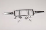 Chrome Olympic Tricep Bar Barbell Heavy Duty with Spring Collars