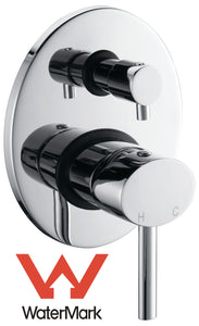 Chrome Bathroom Shower Wall Mixer Diverter w/ WaterMark