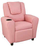 PU Leather Kids Recliner with Drink Holder