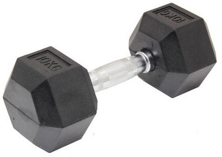 10KG Commercial Rubber Hex Dumbbell Gym Weight