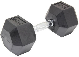 20KG Commercial Rubber Hex Dumbbell Gym Weight