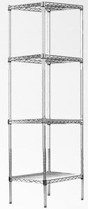 Modular Chrome Wire Storage Shelf 600 x 600 x 1800 Steel Shelving