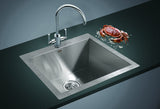 530x505mm Handmade Stainless Steel Topmount Kitchen Laundry Sink with Waste