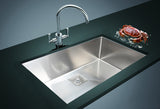 810x505mm Handmade 1.5mm Stainless Steel Undermount / Topmount Kitchen Sink with Square Waste