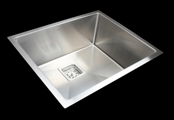 550x455mm Handmade 1.5mm Stainless Steel Undermount / Topmount Kitchen Sink with Square Waste