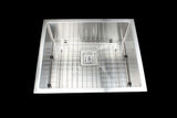 550x455mm Handmade 1.5mm Stainless Steel Undermount / Topmount Kitchen Sink with Square Waste