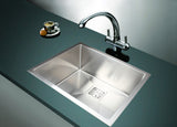 550x455mm Handmade 1.5mm Stainless Steel Undermount / Topmount Kitchen Sink with Square Waste