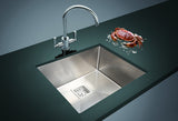 550x455mm Handmade 1.5mm Stainless Steel Undermount / Topmount Kitchen Sink with Square Waste