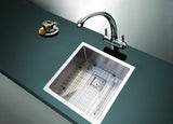 430x455mm Handmade 1.5mm Stainless Steel Undermount / Topmount Kitchen Sink with Square Waste