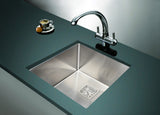 430x455mm Handmade 1.5mm Stainless Steel Undermount / Topmount Kitchen Sink with Square Waste