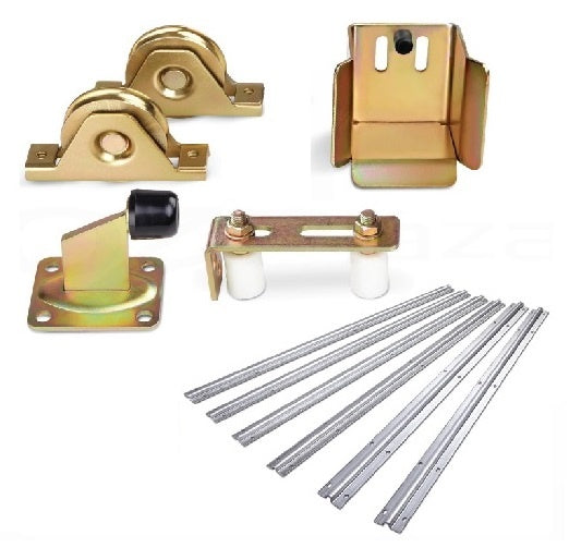 Sliding Gate Hardware Accessories Kit - 6m Track, Wheels, Stopper, Roller Guide