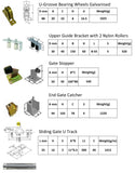 Sliding Gate Hardware Accessories Kit - 6m Track, Wheels, Stopper, Roller Guide