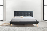 Queen PU Leather Deluxe Bed Frame Black