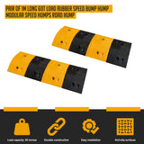 Pair of 1m Long 60T Load Rubber Speed Bump Hump Modular Speed Humps Road Hump