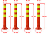 4x Plastic Traffic Bollard Barrier Post Crowd Control Safety