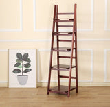 5 Tier Wooden Ladder Shelf Stand Storage Book Shelves Shelving Display Rack