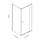 Semi Frameless Shower Screen (74~82)x 195cm & (89~92)x 195cm Side AS/NZS Glass