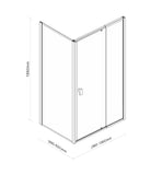 Semi Frameless Shower Screen (98~106)x 195cm & (89~92)x 195cm Side AS/NZS Glass