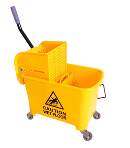 20L Deluxe Mop Wringer Bucket Side Press Janitor Commercial Cleaning