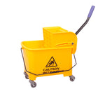 20L Deluxe Mop Wringer Bucket Side Press Janitor Commercial Cleaning