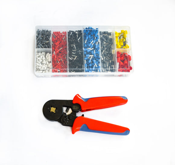 1200Pcs Bootlace Ferrule Crimper kit 0.25-10mm2 Cord End Ratchet Crimping Tool