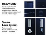 3-Digit Combination Lock One-Door Office Gym Shed Clothing Locker Cabinet Black