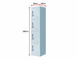 4-Digit Combination Lock 4 Door Locker for Office Gym Grey